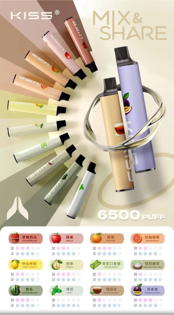 【KIS5鎧斯拋棄式6500口】✨口味變化多達130種(限量販售)✨特點 雙吸抛棄式 台灣首創 💖